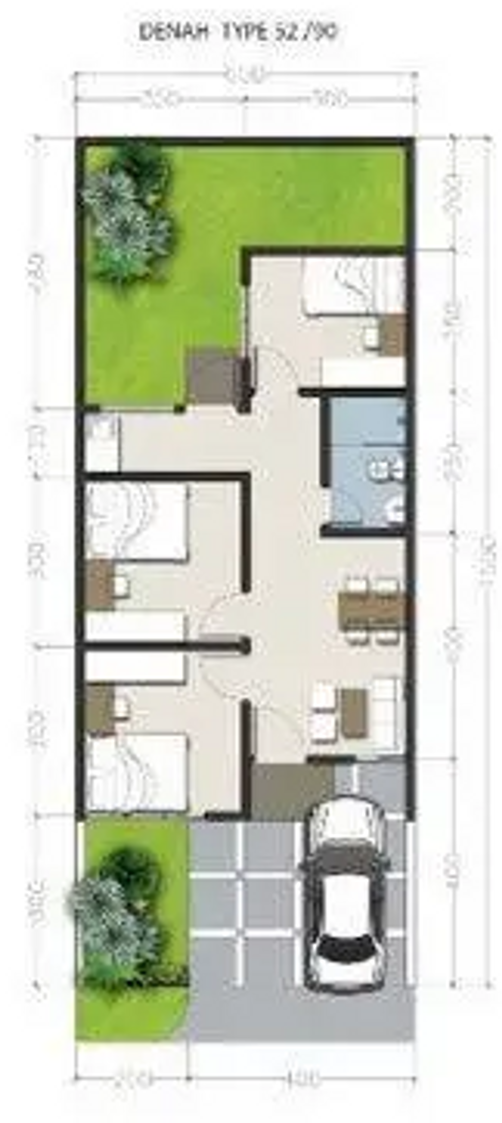 foto denah rumah tipe 52/90 perumahan ROYAL SPRING 1 TAHAP 2
