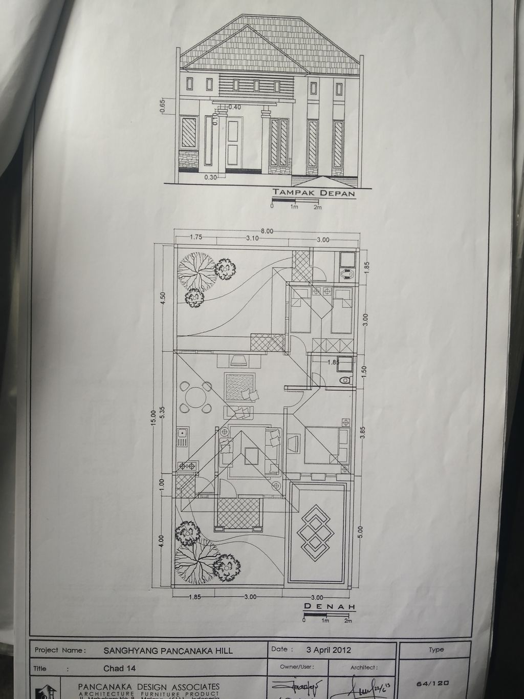 foto denah rumah tipe 58 perumahan Sanghyang Royal Village
