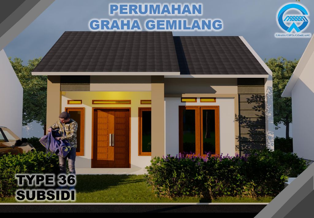 foto tampak rumah tipe 36 perumahan Graha Gemilang