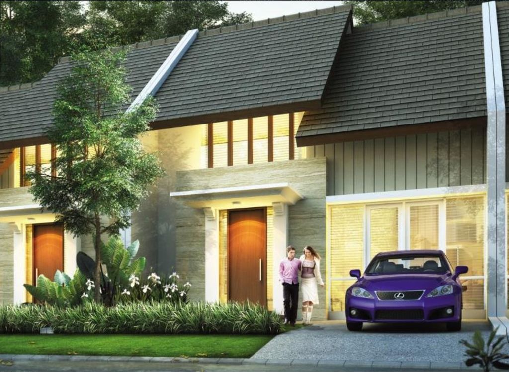 foto tampak rumah tipe LEBAR 8 MONTEVERDE CARYOTA 1 perumahan Citra Land Cibubur