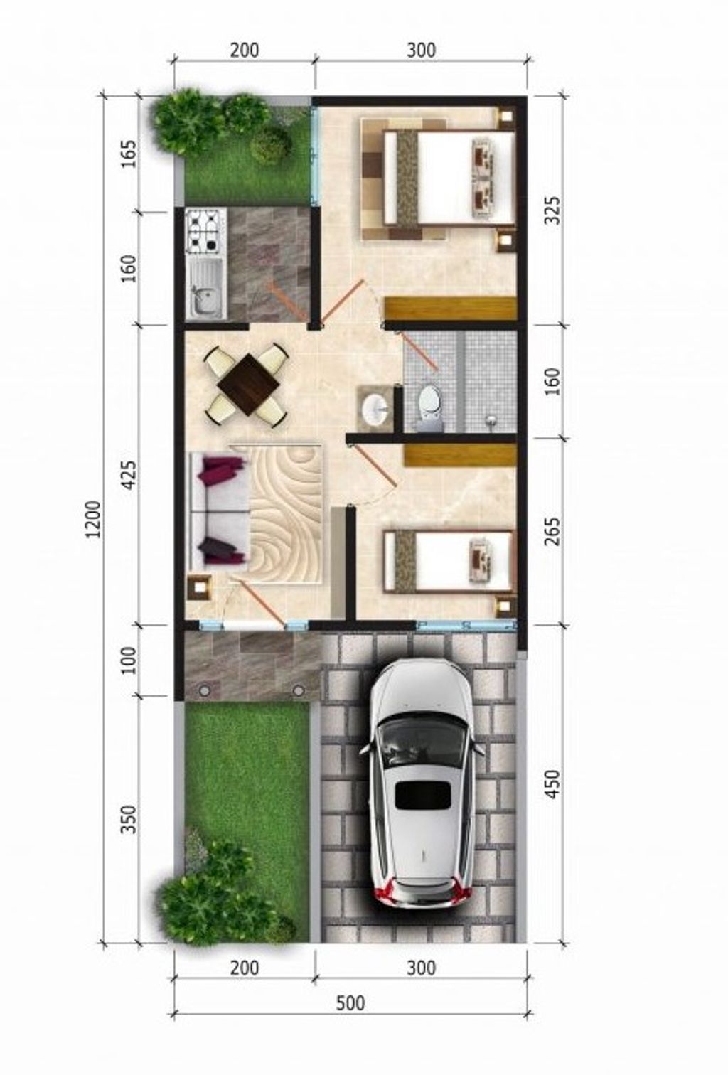 foto denah rumah tipe LEBAR 5 MONTEVERDE CARYOTA 6 perumahan Citra Land Cibubur