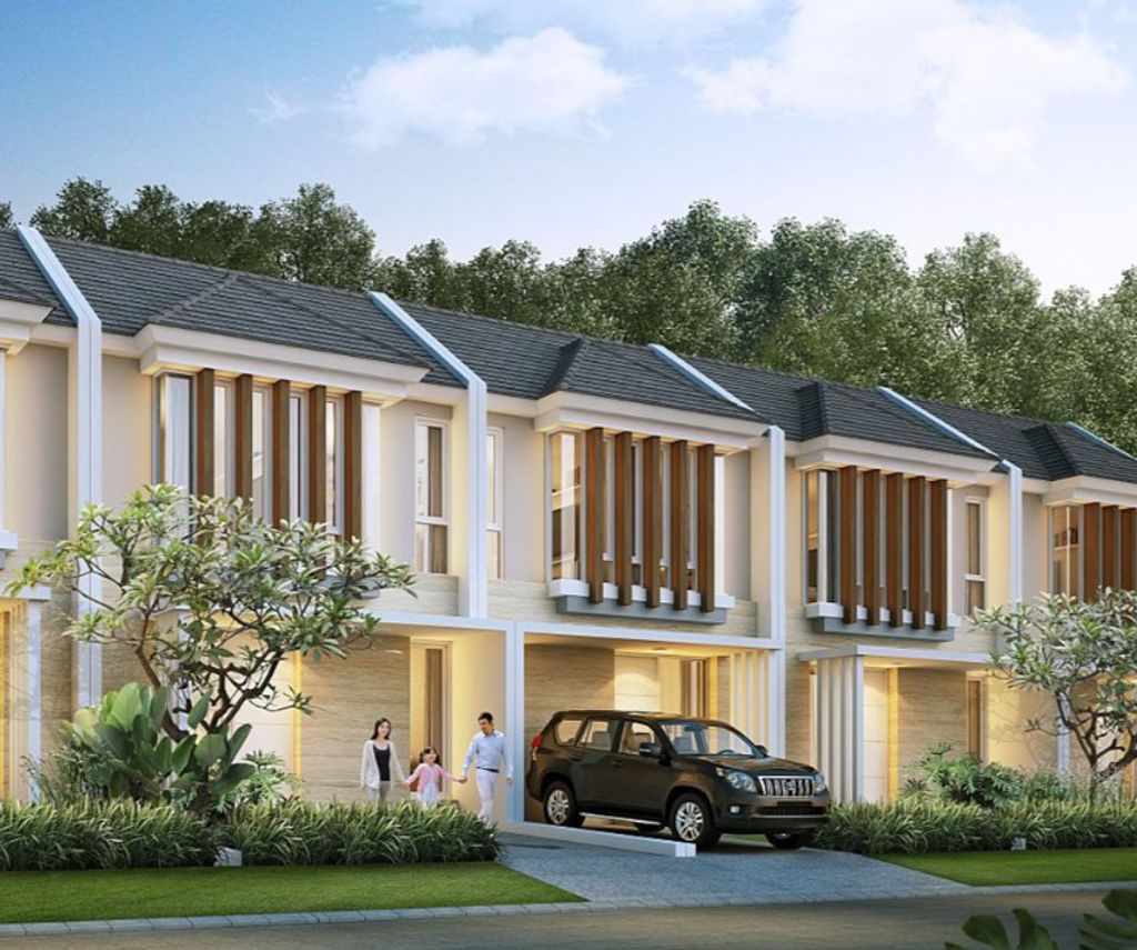 foto tampak rumah tipe LEBAR 6 MONTEVERDE ARECA perumahan Citra Land Cibubur