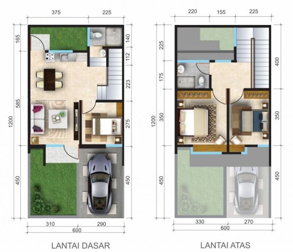 foto denah rumah tipe LEBAR 6 MONTEVERDE ARECA perumahan Citra Land Cibubur