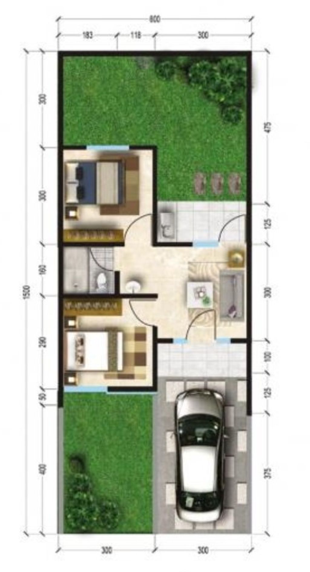 foto denah rumah tipe LEBAR 6 MONTEVERDE LIVISTONA perumahan Citra Land Cibubur