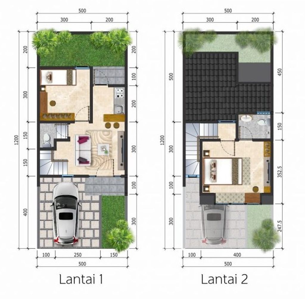 foto denah rumah tipe LEBAR 5 MONTERREY perumahan Citra Land Cibubur
