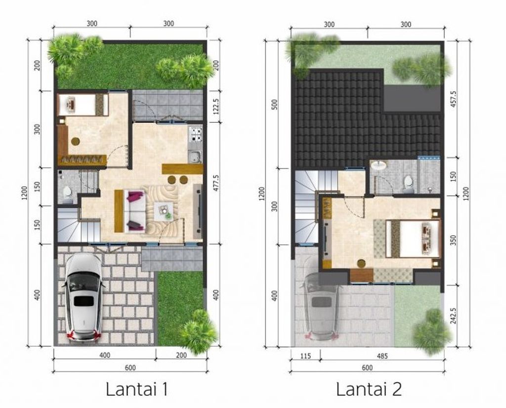 foto denah rumah tipe LEBAR 6 MONTERREY 2 perumahan Citra Land Cibubur