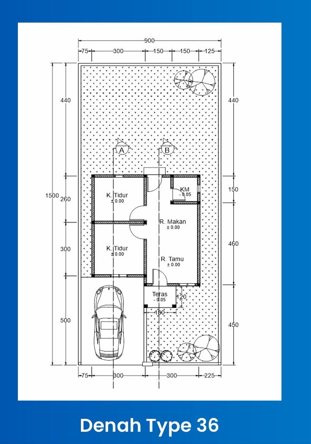 foto denah rumah tipe 36 tahun 2023 perumahan Balairiam Residence