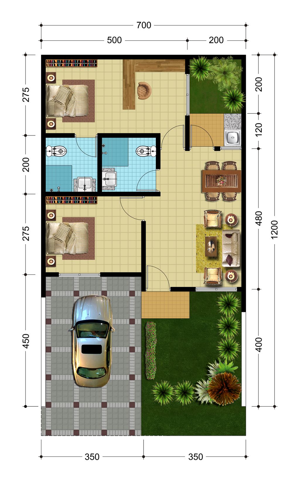 foto denah rumah tipe 55/84 perumahan ROYAL SPRING 2 - TAHAP 2