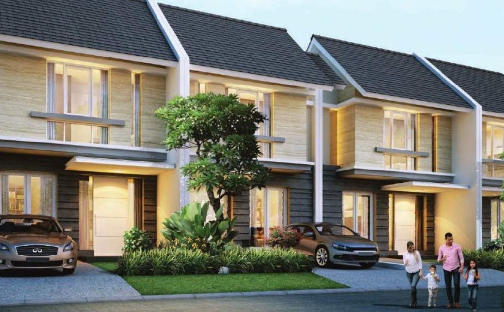 foto tampak rumah tipe LEBAR 6 MONTEVERDE ARECA 55 perumahan Citra Land Cibubur