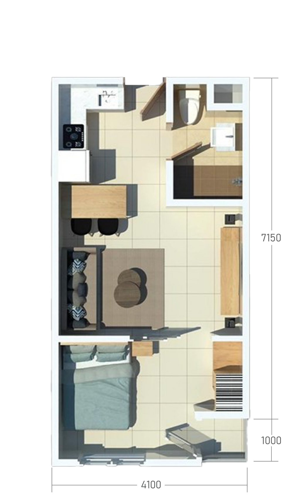 foto denah rumah tipe 1BR - 39 perumahan Tamansari Bintaro Mansion Apartment