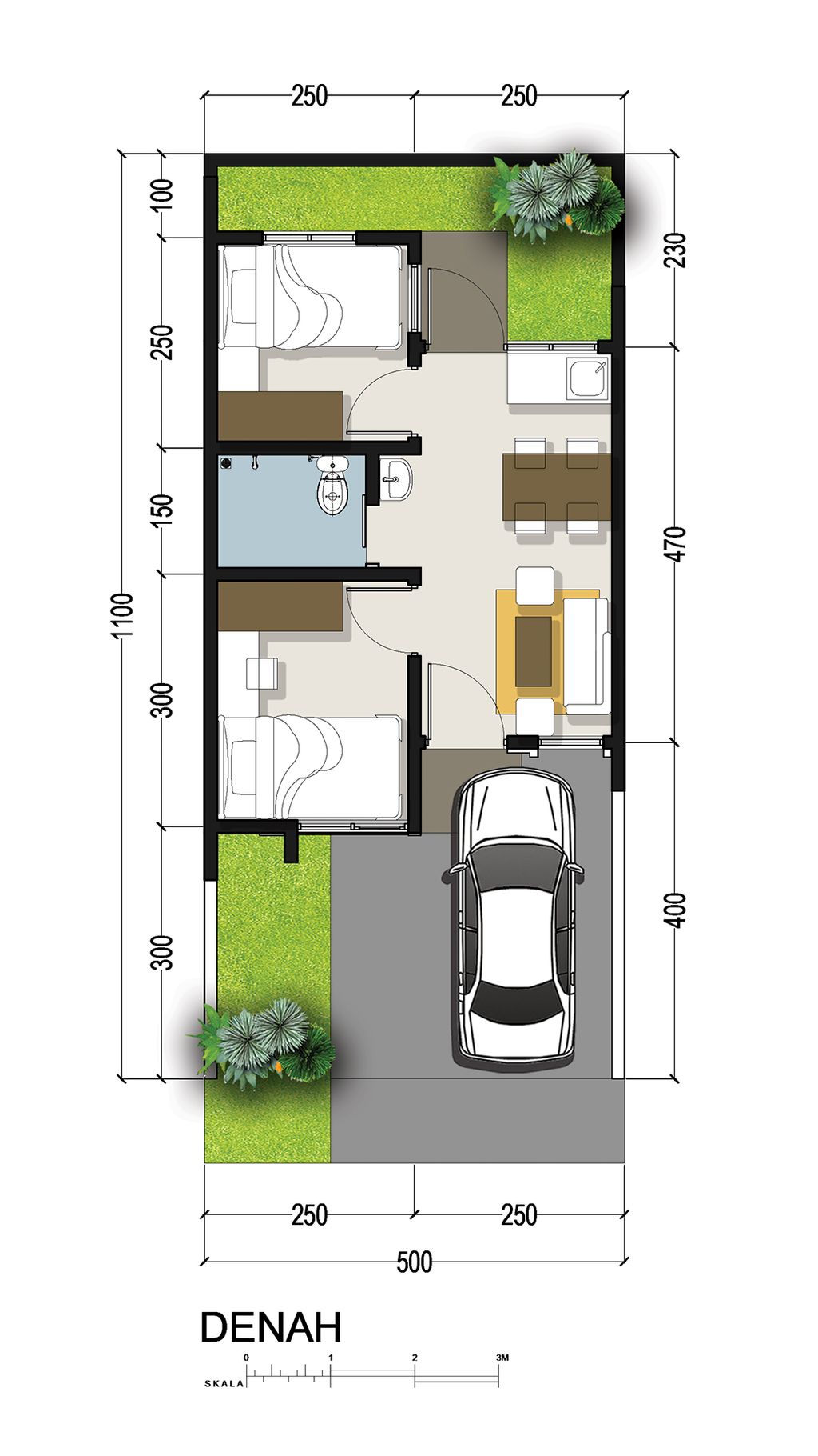 foto denah rumah tipe 31/55 M1 perumahan ROYAL SENTRALAND BTP