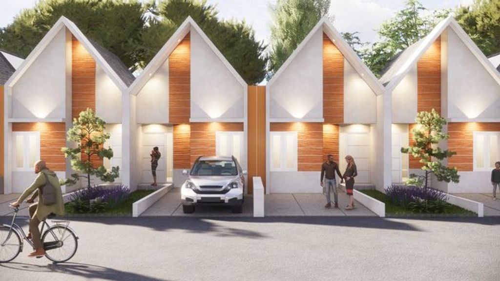 foto tampak rumah tipe 36/172 Scandinavian perumahan Grand Victoria 1