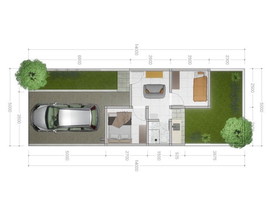foto denah rumah tipe 36 scandinavian perumahan Grand Victoria 1