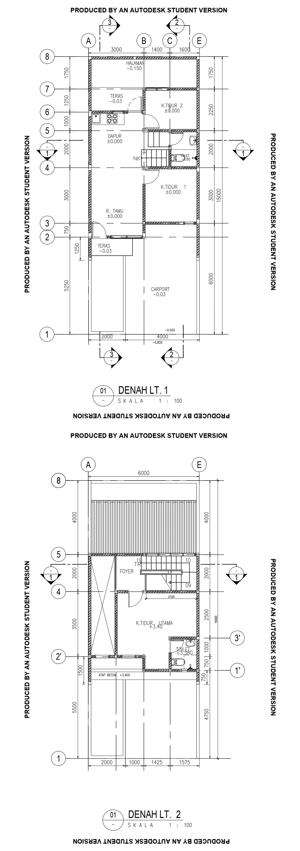 foto denah rumah tipe Kana perumahan Metro Residence