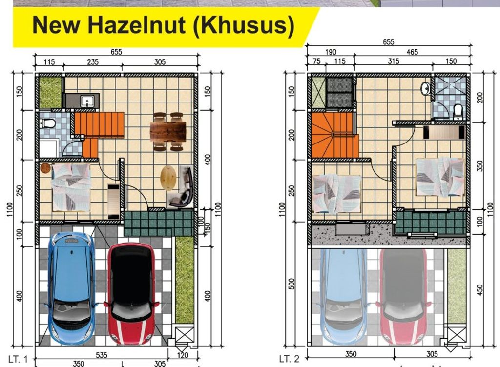 foto denah rumah tipe NEW HAZELNUT KHUSUS (C6-9A) perumahan NATURA RESIDENCES