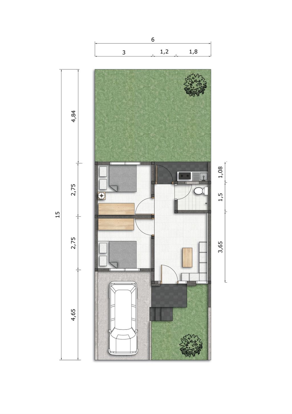 foto denah rumah tipe 36/144 perumahan Sawangan Residence Ideal