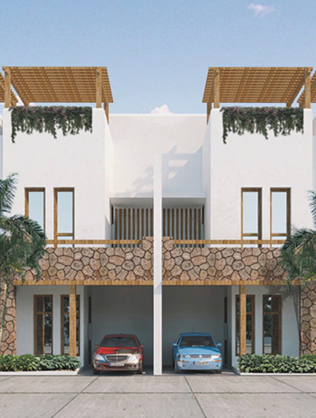 foto tampak rumah tipe Barcelona perumahan Taman Riviera Cluster Ibiza