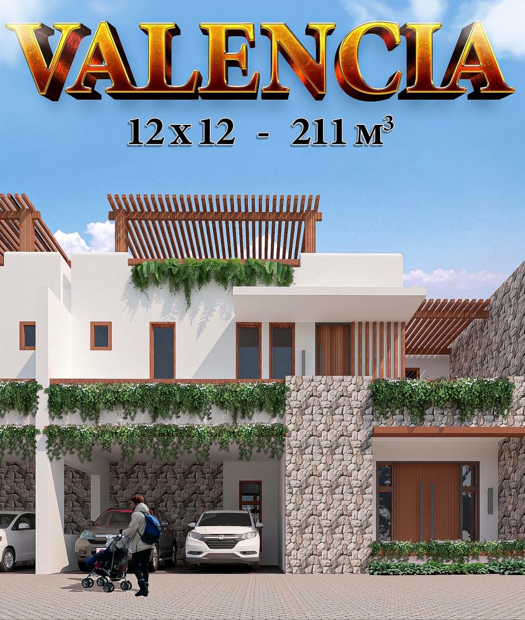 foto tampak rumah tipe Valencia perumahan Taman Riviera Cluster Ibiza
