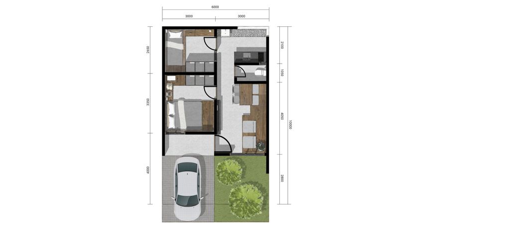 foto denah rumah tipe PIANTA LITE 460 perumahan MUTIARA GADING CITY CLUSTER MONACO & PARIS
