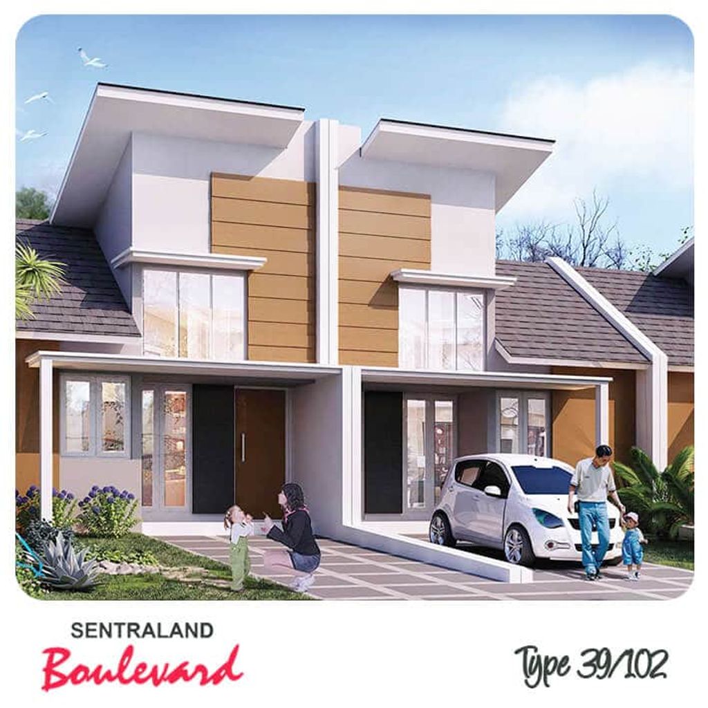 foto tampak rumah tipe HOOK 39 perumahan SENTRALAND BOULEVARD TAHAP 2