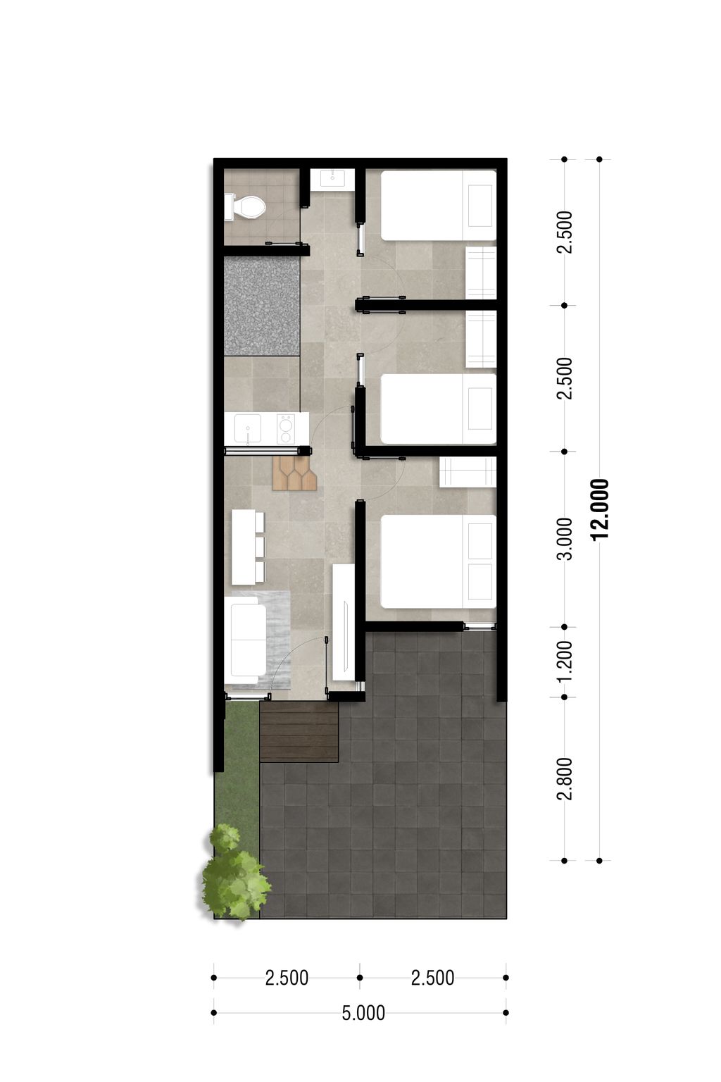 foto denah rumah tipe LE VERRE perumahan MUTIARA GADING CITY CLUSTER MONACO & PARIS