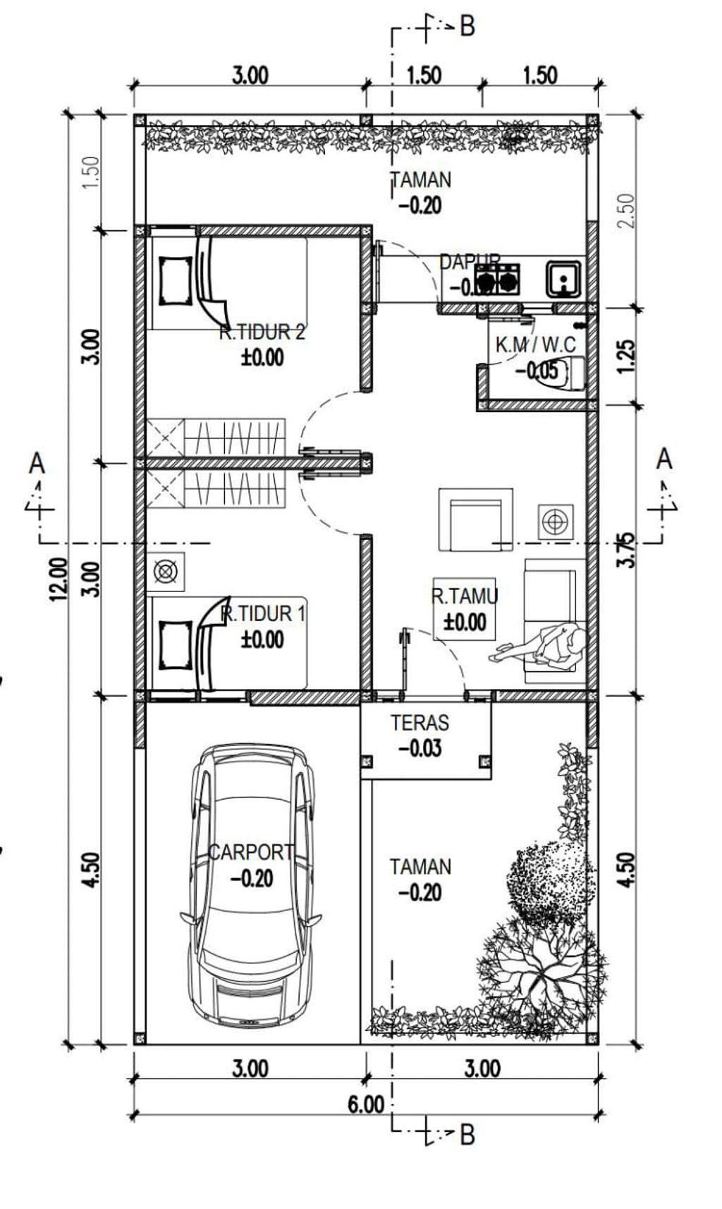 foto denah rumah tipe New Sevilla perumahan Perumahan Grand Kedamean Regency tahap II