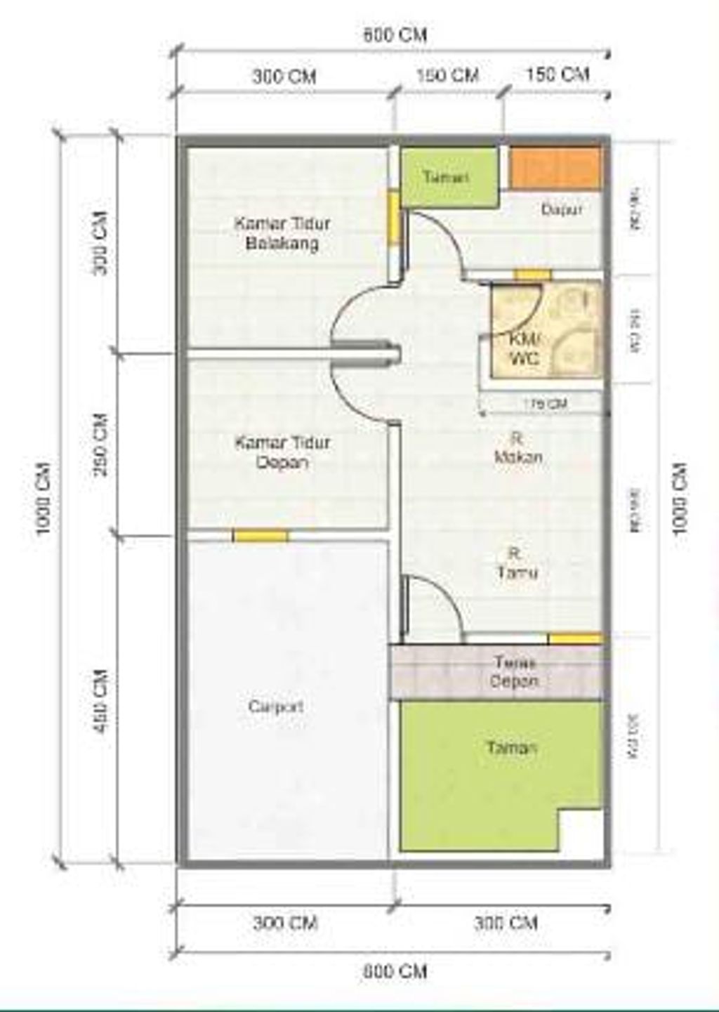 foto denah rumah tipe 36/60 perumahan GRAMAPURI PERSADA