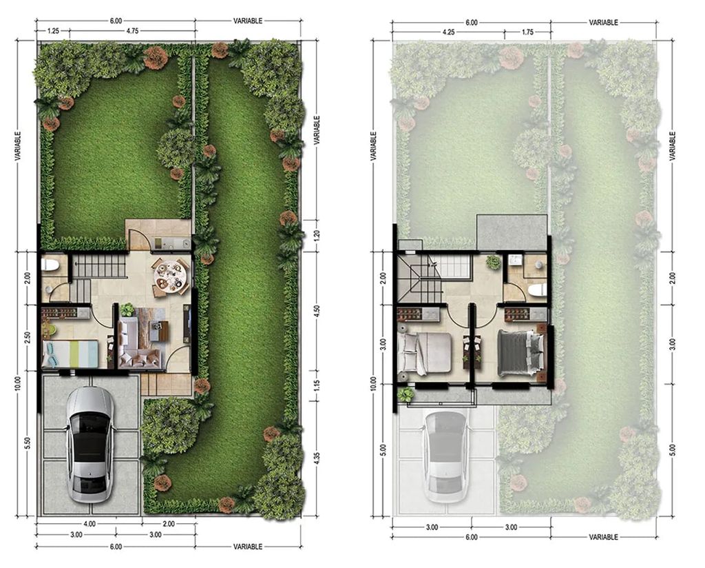 foto denah rumah tipe NARAYA perumahan CLUSTER ALBASIA & LAVESH KHI