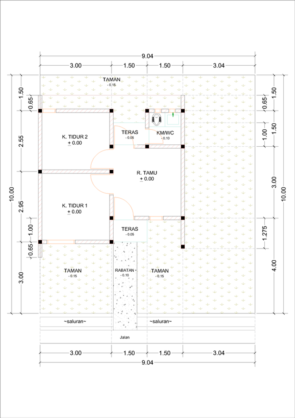 foto denah rumah tipe E23-5 (2023) perumahan Kepuren Residence (Kepuren)