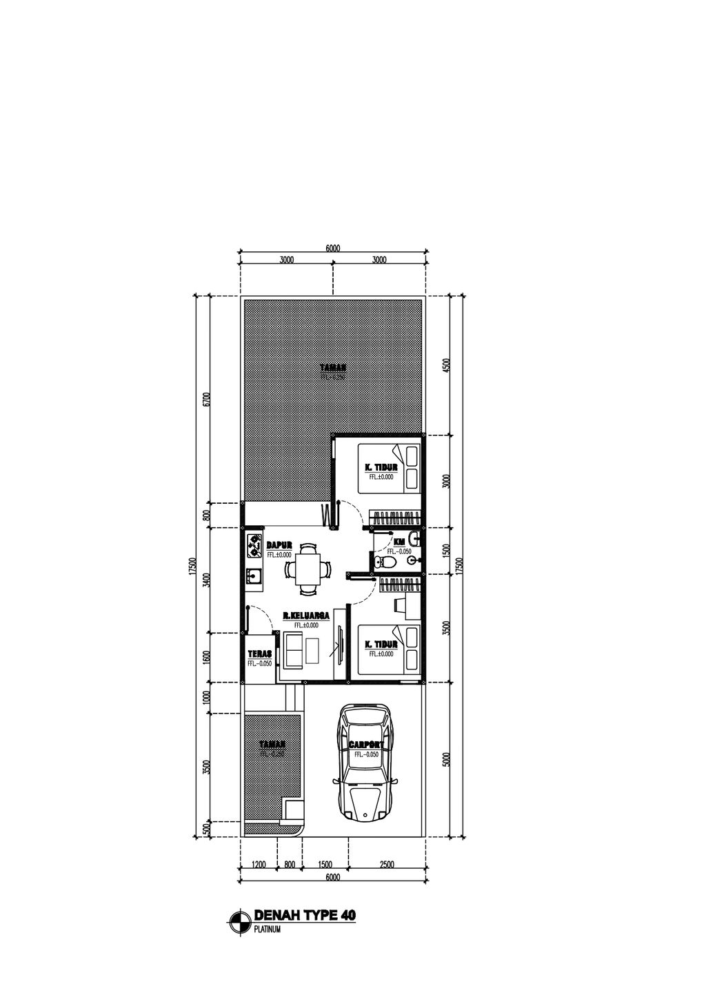 foto denah rumah tipe PLATINUM perumahan PERUMAHAN GREEN BOULEVARD SELAGALAS