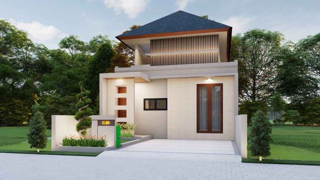 foto tampak rumah tipe EMERALD perumahan PERUMAHAN GREEN BOULEVARD SELAGALAS