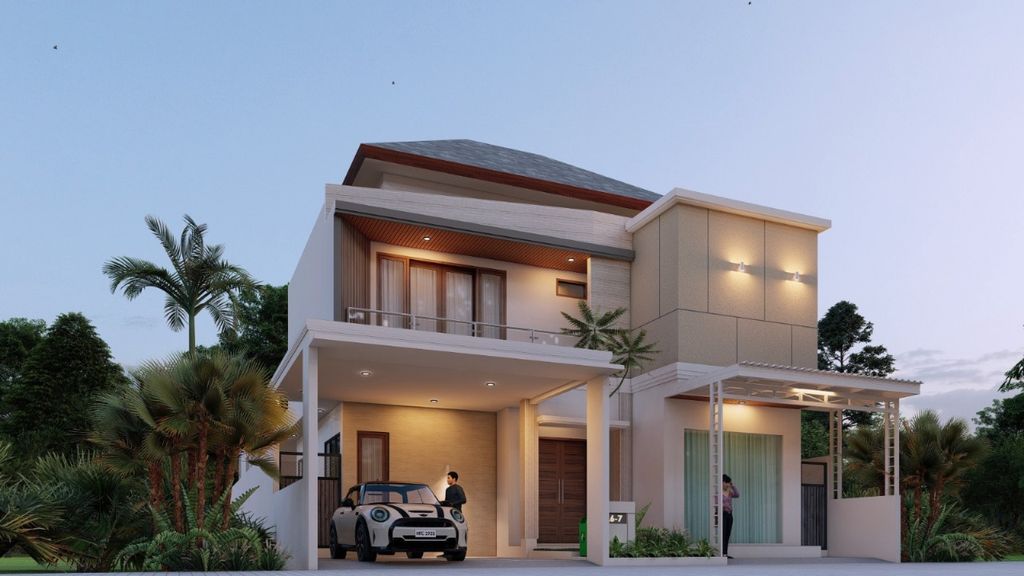 foto tampak rumah tipe CROWN perumahan PERUMAHAN GREEN BOULEVARD SELAGALAS