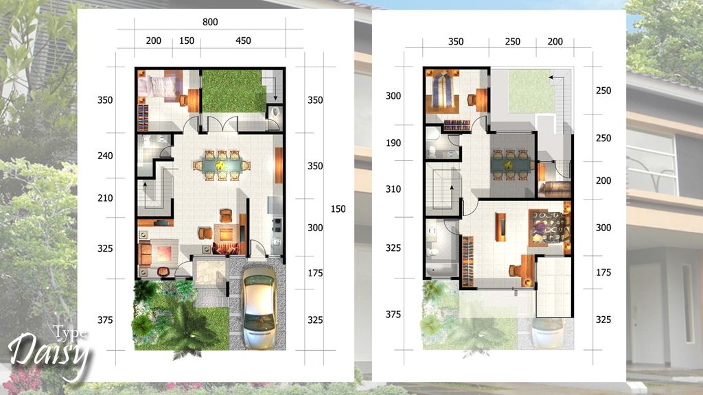 foto denah rumah tipe Daisy perumahan Mampang Hills