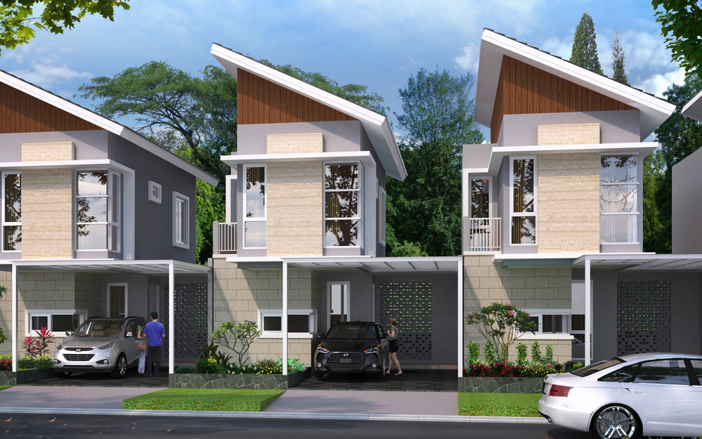 foto tampak rumah tipe Vines perumahan CLUSTER ALBASIA & LAVESH KHI