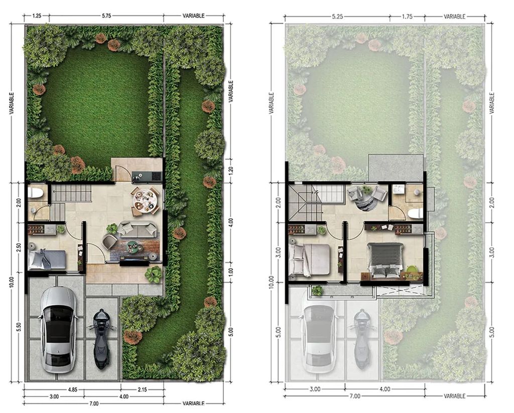 foto denah rumah tipe Parvez ( hoek) perumahan CLUSTER ALBASIA & LAVESH KHI