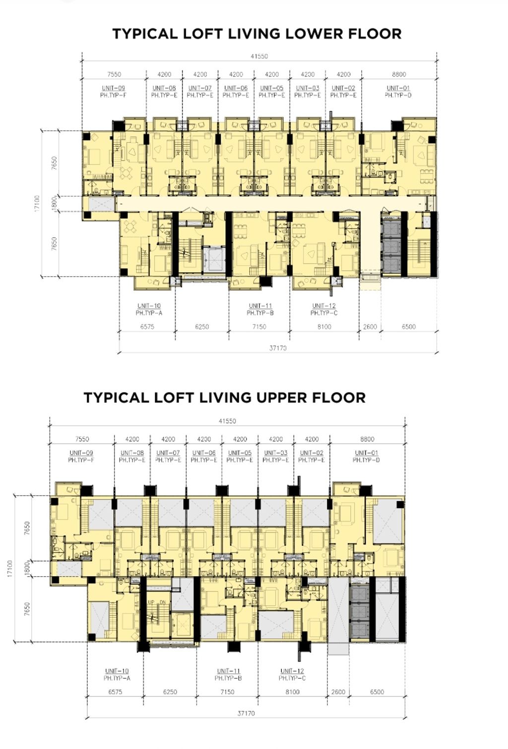 foto denah rumah tipe LOFT LIVING LF.E - 1 BR perumahan APARTEMEN TECH HUB (UPPERWEST) - BSD CITY