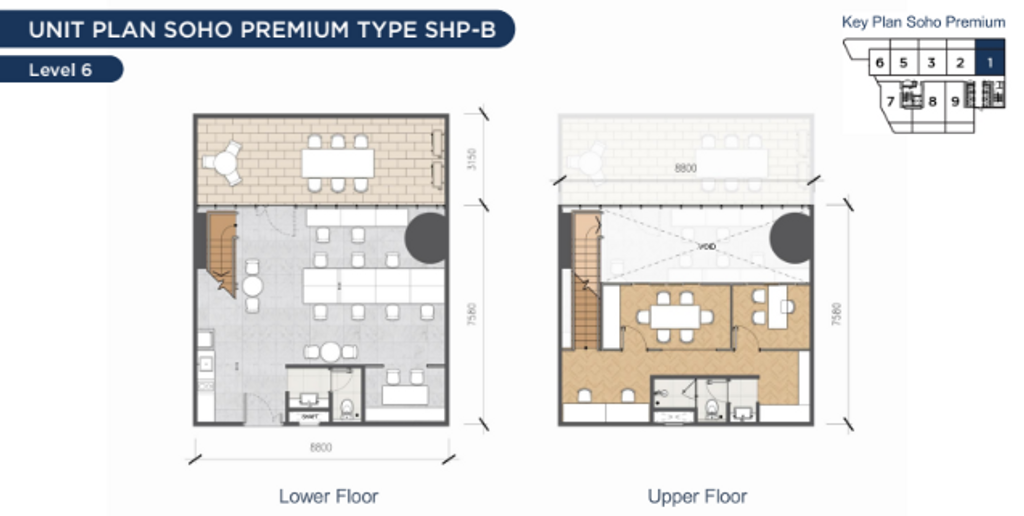 foto denah rumah tipe SOHO PREMIUM SHP.B perumahan APARTEMEN TECH HUB (UPPERWEST) - BSD CITY
