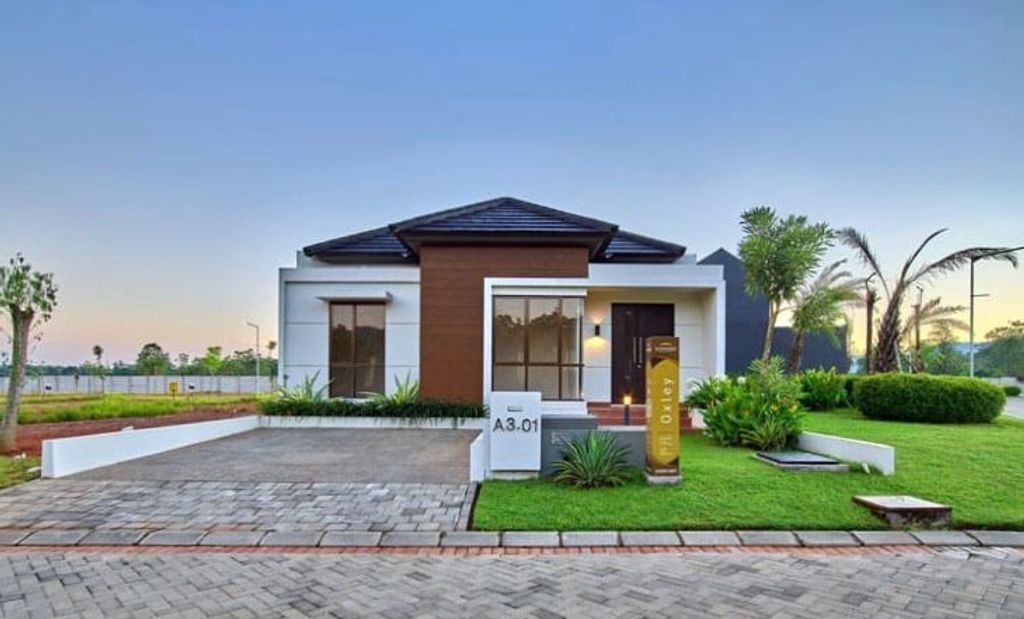 foto tampak rumah tipe OXLEY perumahan CITRAGRAND GALESONG CITY CLUSTER SUNSHINE