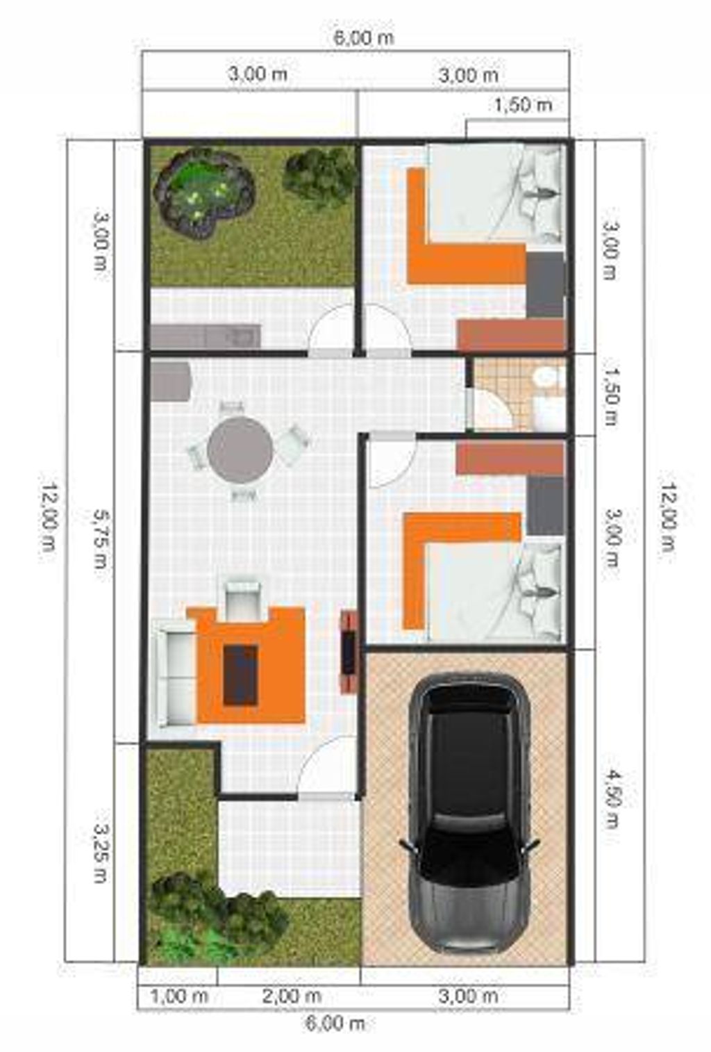 foto denah rumah tipe Carino perumahan Bella Casa Village