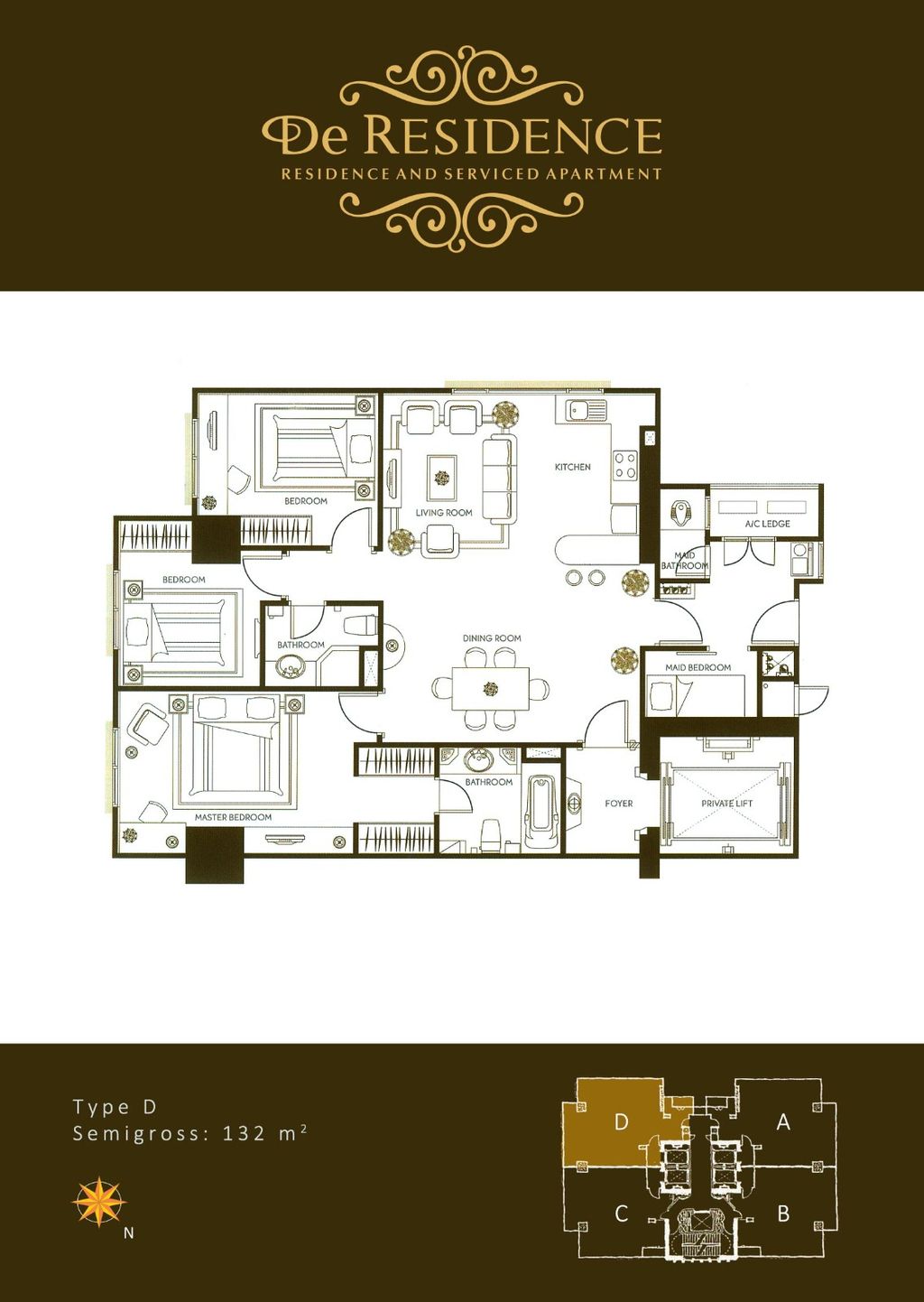 foto denah rumah tipe 3BR ++ perumahan WATERPLACE RESIDENCE