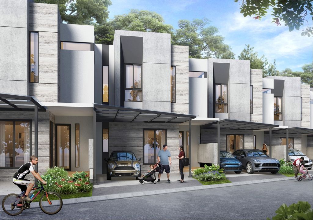 foto tampak rumah tipe AZZOLA perumahan KEBAYORAN PIAZZA HARMONY 1