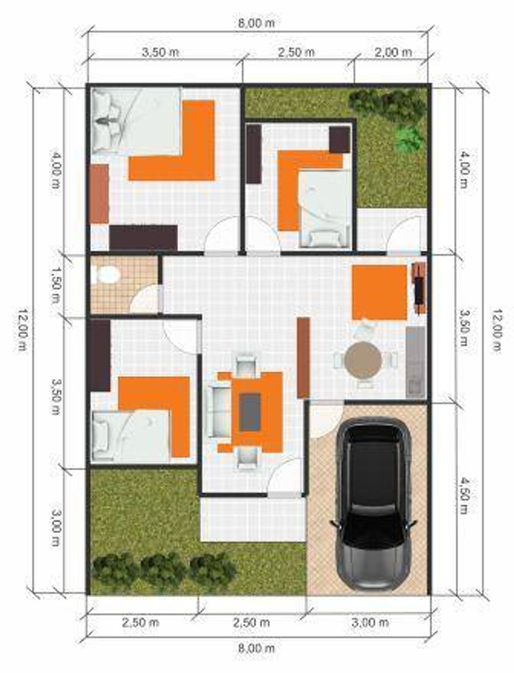 foto denah rumah tipe Grazioso perumahan Bella Casa Village