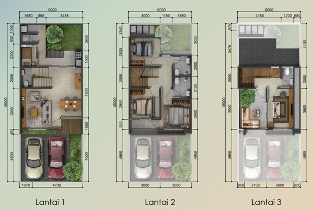 foto denah rumah tipe MAIKA perumahan DISCOVERY ALUVIA BINTARO JAYA