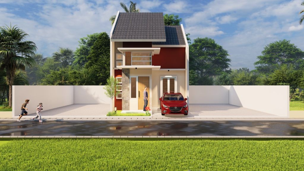 foto tampak rumah tipe New Grazioso Plus perumahan Bella Casa Village