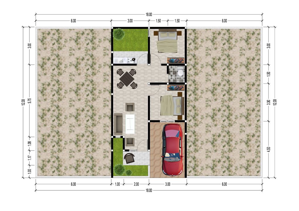 foto denah rumah tipe New Grazioso Plus perumahan Bella Casa Village