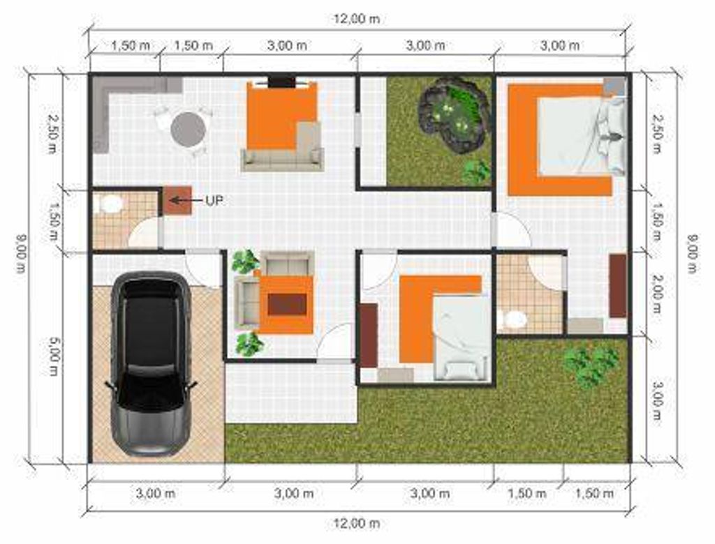 foto denah rumah tipe Grande A perumahan Bella Casa Village