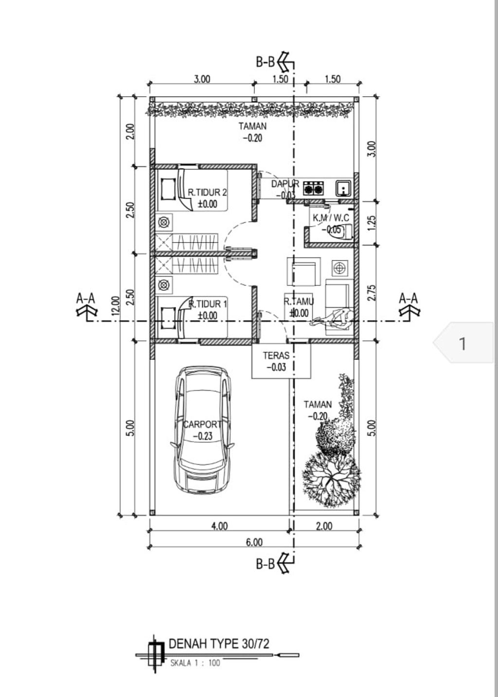 foto denah rumah tipe MILAN B perumahan Perumahan Grand Pavilion Regency