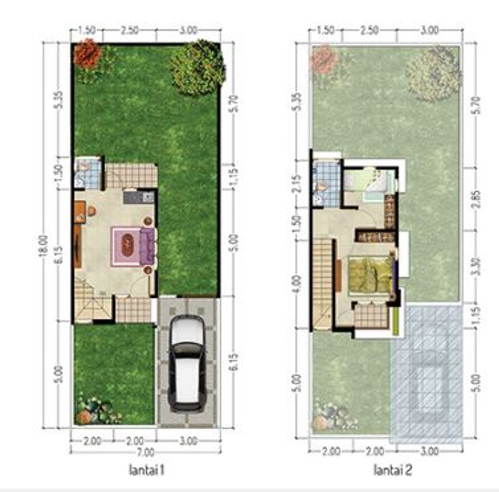 foto denah rumah tipe Maoni perumahan CLUSTER CENDANA GREEN ARA KHI