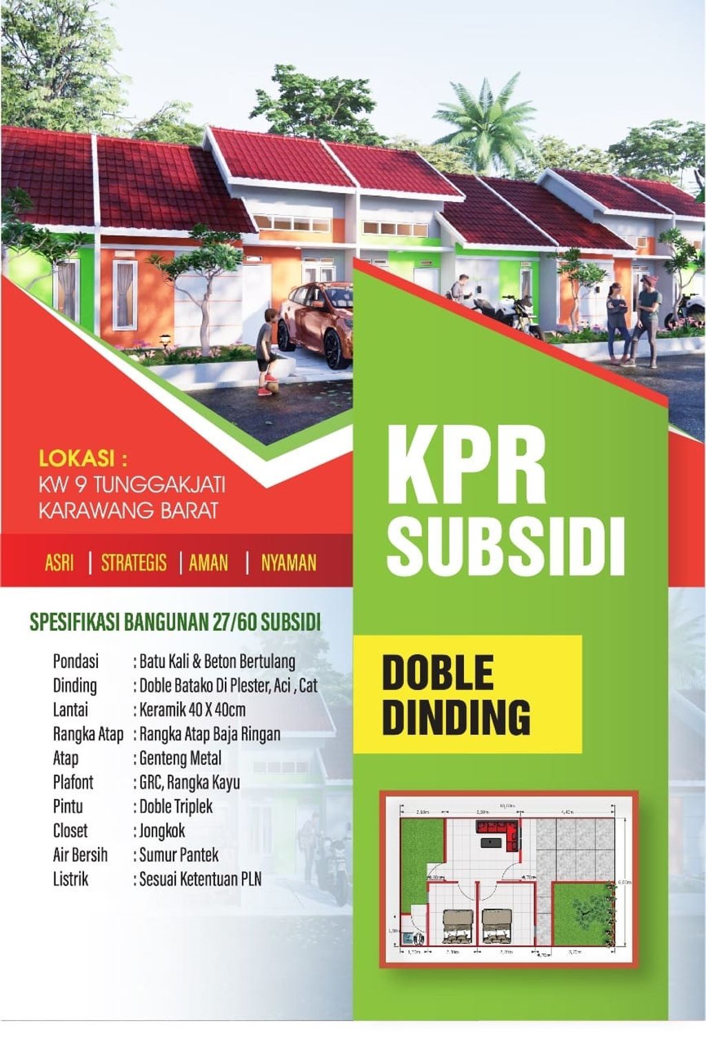 foto tampak rumah tipe 27/60 perumahan BUMI PASUNDAN 2