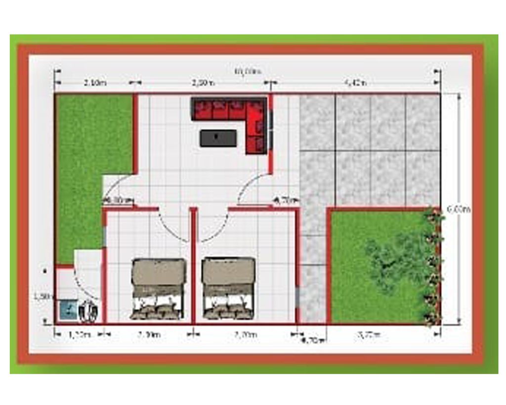 foto denah rumah tipe 27/60 perumahan BUMI PASUNDAN 2